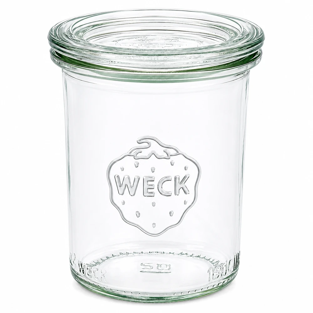 WECK RR60 da 160 ml con coperchio in vetro, trasparente, barattolo per marmellate e conserve