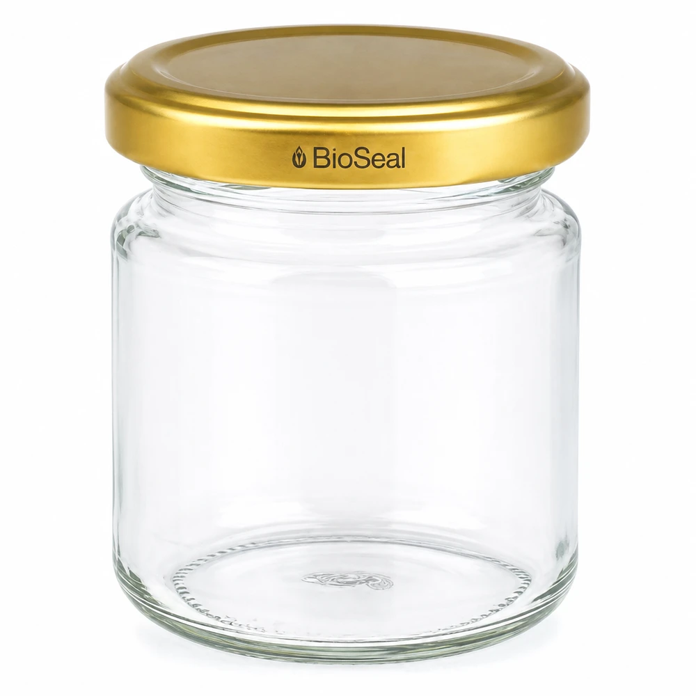 UNiTWIST Runda53 con coperchio dorato TO43 BioSeal Barattolo da conserva vuoto UNiTWIST Runda53 con coperchio dorato TO43 BioSeal per marmellate e conserve