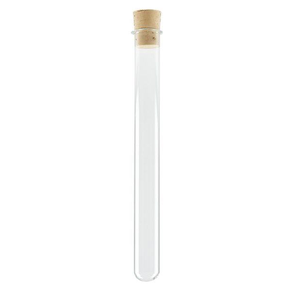 Provetta 160x15mm. Vetro borosilicato, con tappo Provetta 160x15mm. Vetro borosilicato, con tappo