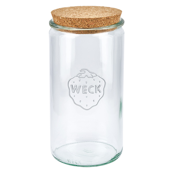 Vaso cilindrico da 1590 ml WECK RR100 con tappo in sughero naturale