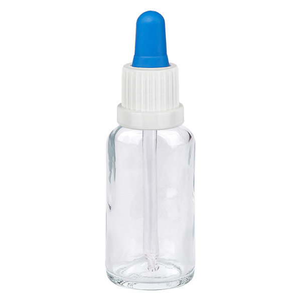 Bottiglia per pipette da 20 ml bianco/blu OV ClearL. UT18/20