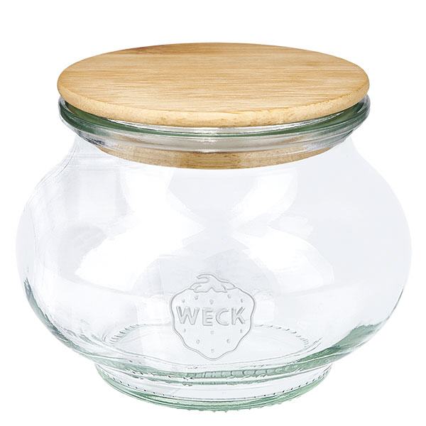 Vaso decorativo da 220 ml WECK RR60 con coperchio in legno