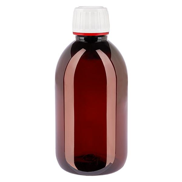 Bottiglia in PET da 250 ml con tappo flip-top bianco Bottiglia in PET da 250 ml con tappo flip-top bianco