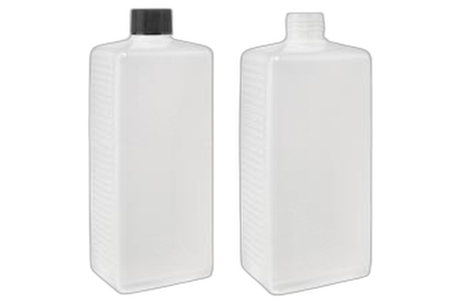 Bottiglie di plastica rettangolari