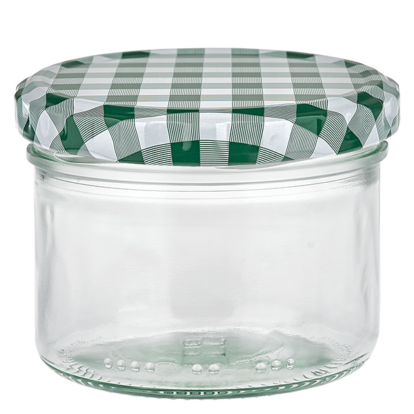 Barattolo cilindrico da 230 ml + coperchio BasicSeal verde/bianco