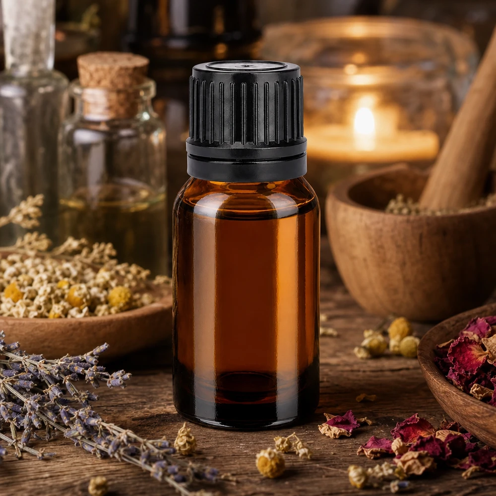 Bottiglia da 10ml 11mm SV nero OV BrownLine UT18/10 Flacone in vetro SV BrownLine da 10 ml con apertura di 11 mm, ideale per dosare con precisione gli oli essenziali.