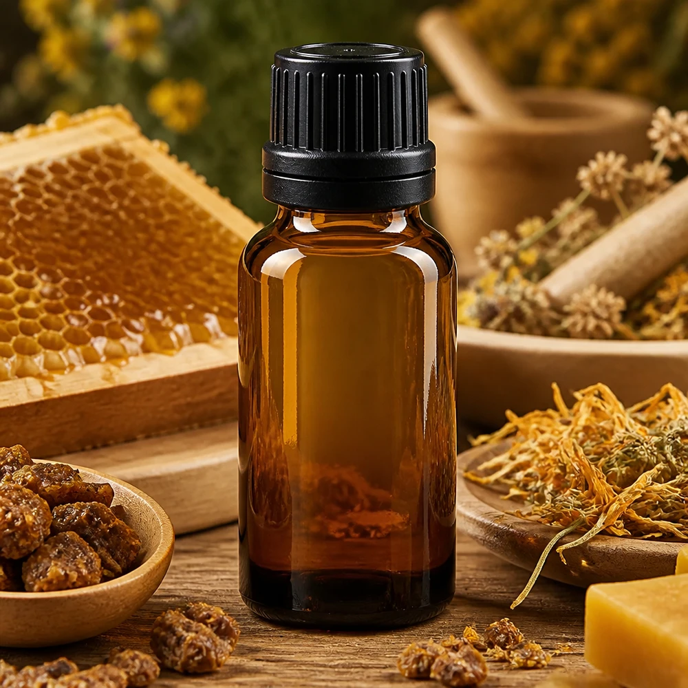 Flacone da farmacia con protezione dalla luce, 20 ml, in vetro ambrato con tappo nero OV, ideale per la medicina naturale