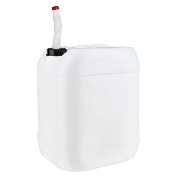 Tanica da 20 litri con tubo di scarico flessibile