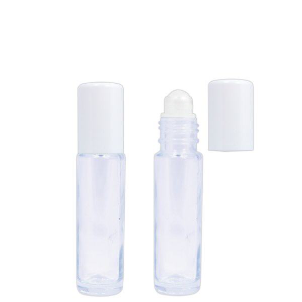Rullo deodorante (roll-on) 10 ml in vetro trasparente completo