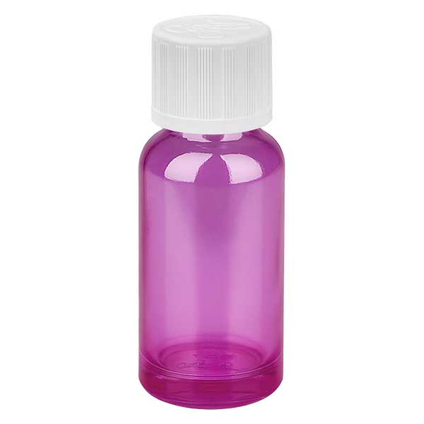 Bottiglia da 20ml tappo a vite 11mm bianco standard a prova di bambino PurpleLine UT18/20