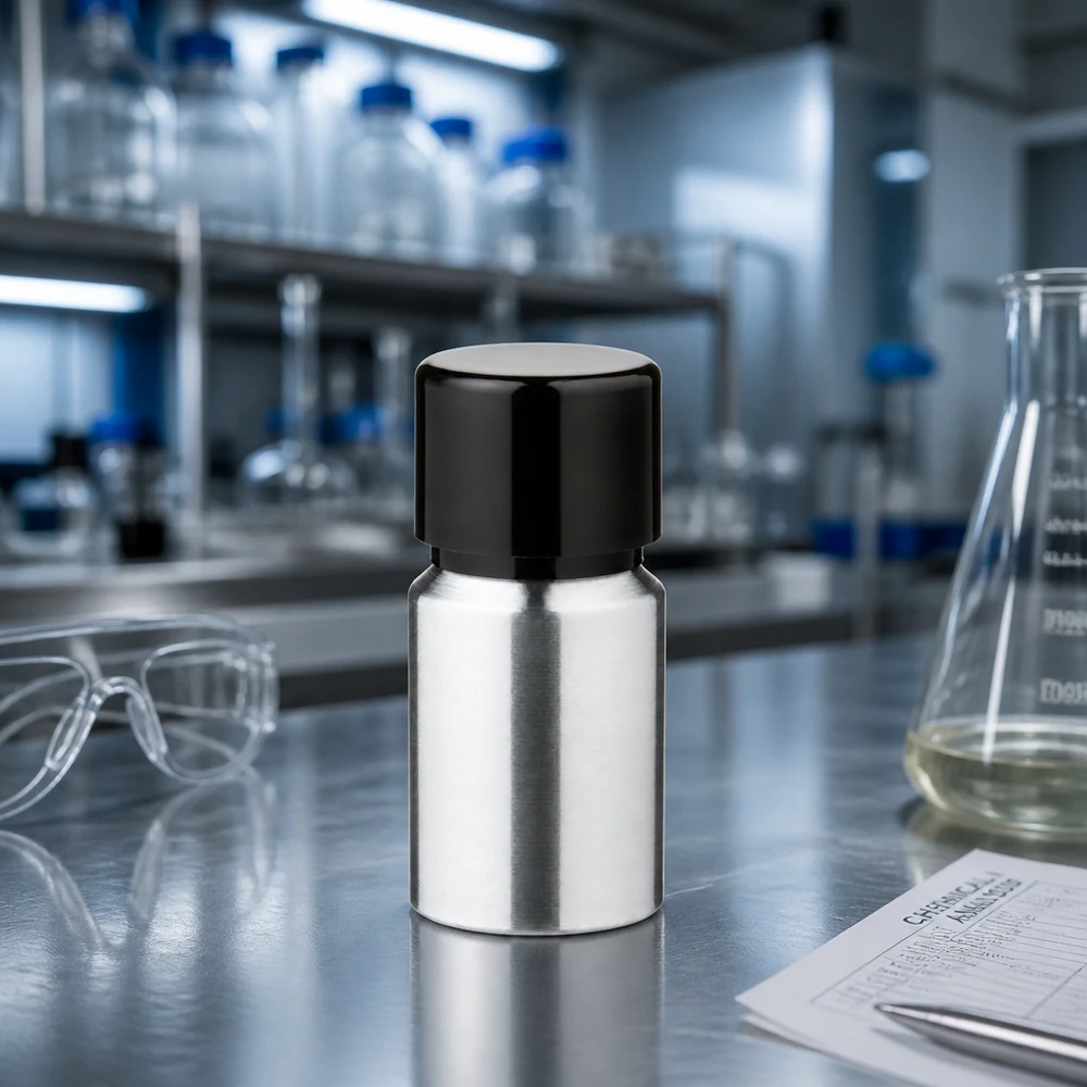 Flacone in alluminio da 10 ml con tappo a prova di perdite per la ricerca e lo sviluppo.