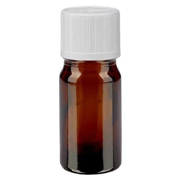 Bottiglia da farmacia marrone da 5ml. SV STD KiSi bianco/11 mm ApoGlas Bottiglia da farmacia marrone da 5ml. SV STD KiSi bianco/11 mm ApoGlas