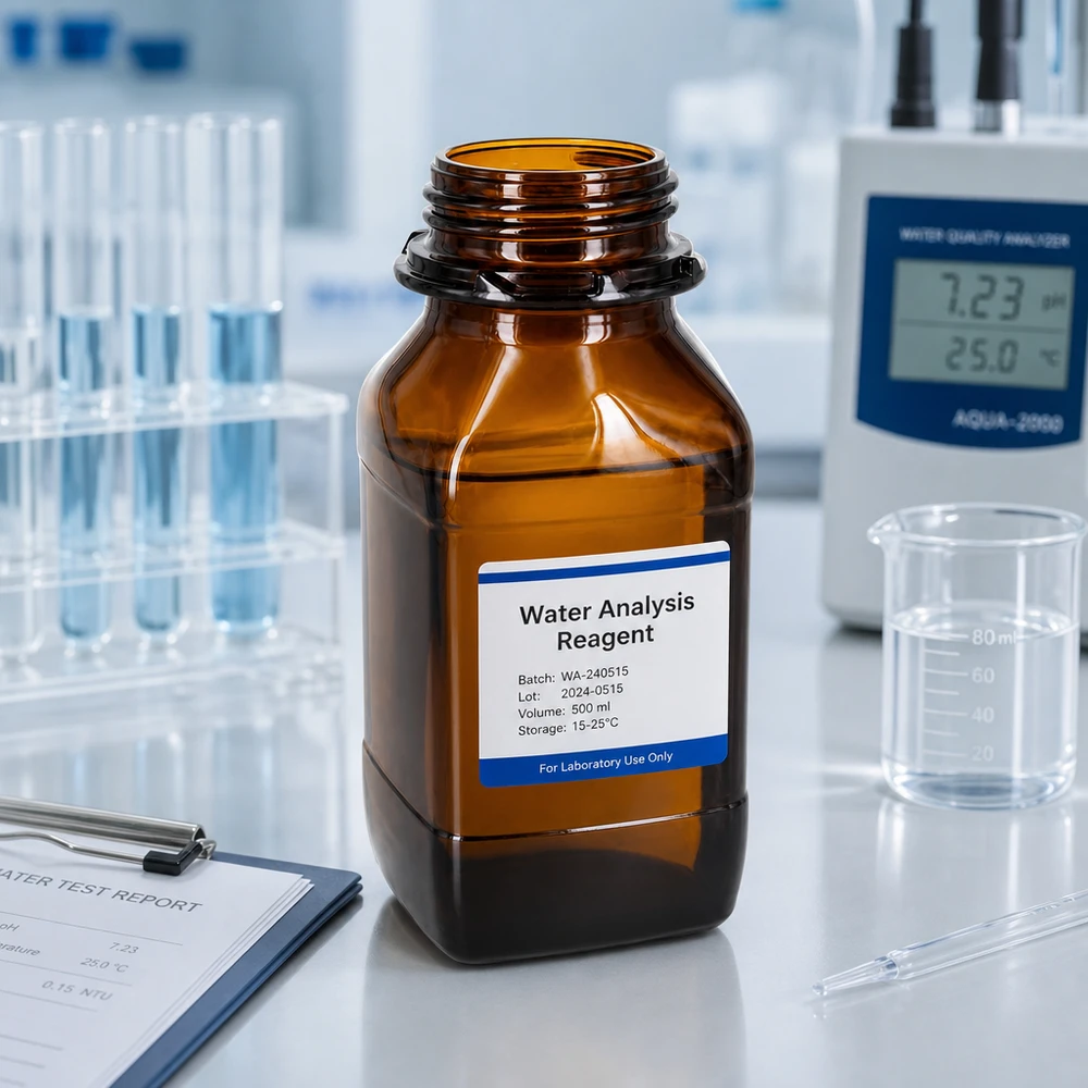 Bottiglia in vetro ambrato da 500 ml con collo largo - Perfetta per le vostre sostanze preziose Bottiglia da laboratorio precisa da 500 ml con tappo a vite per la conservazione sicura dei reagenti