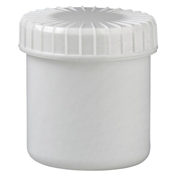 Barattolo a vite bianco da 75 ml con coperchio scanalato Barattolo a vite bianco da 75 ml con coperchio scanalato