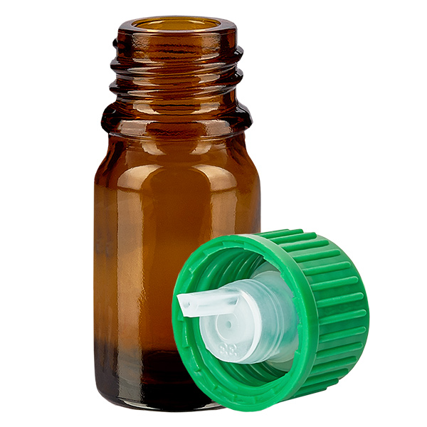 Flacone contagocce da 5 ml 0,8 mm verde STD BrownLine UT18/5