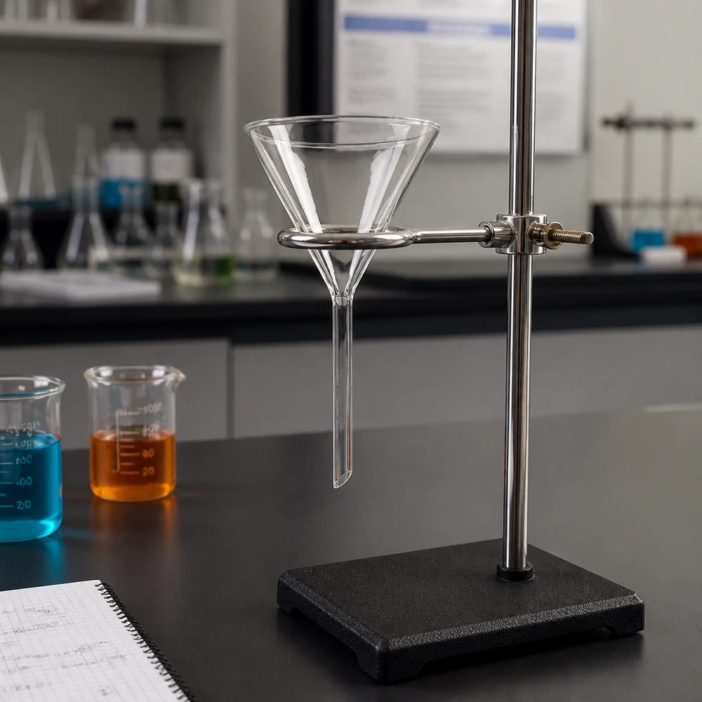 Imbuto Ø 80mm per calce sodata, angolo 60°, stile corto Imbuto da laboratorio di precisione, diametro 80 mm, in vetro sodico-calcico resistente agli agenti chimici, per un utilizzo sicuro