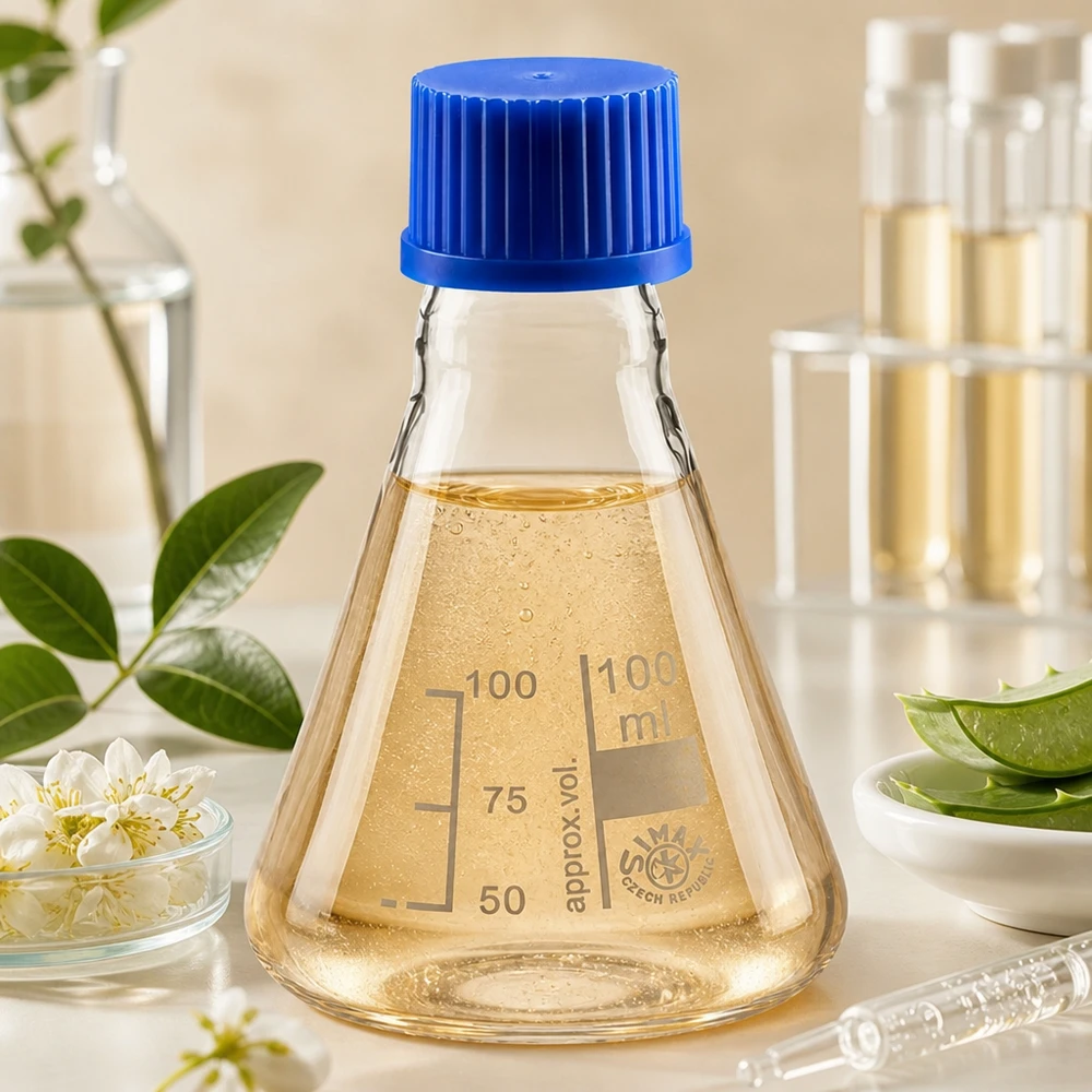 Beuta da 100 ml con tappo a vite Beuta da 100 ml con scala millilitrica e pratico tappo in plastica