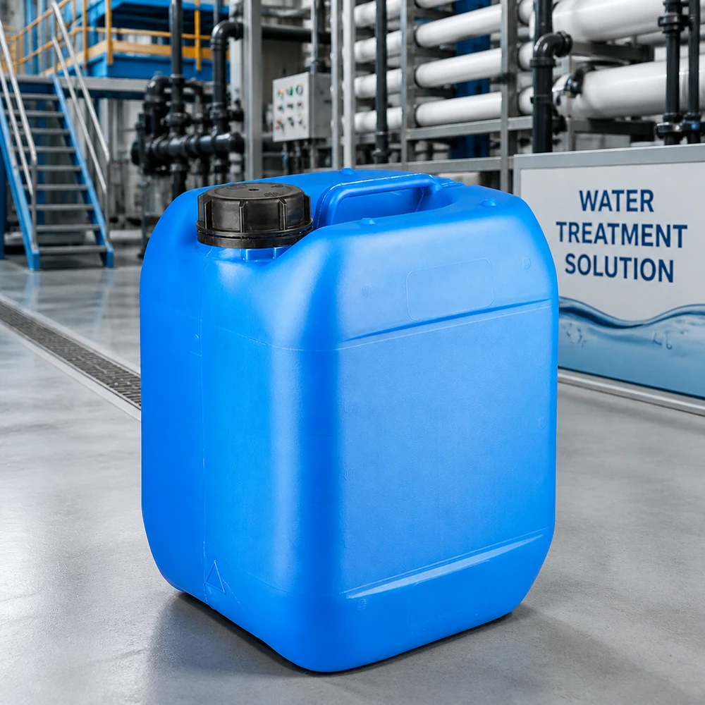 Tanica 5 litri blu con tappo a vite OV Contenitore per il trattamento dell'acqua da 5 L, blu, con tappo a vite OV, nell'impianto di trattamento dell'acqua