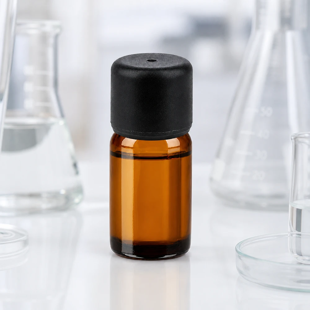 Bottiglia da 5ml 6mm SV nero STD BrownLine UT18/5 Flacone in vetro ambrato da 5 ml con tappo standard da 6 mm per applicazioni di laboratorio professionali.