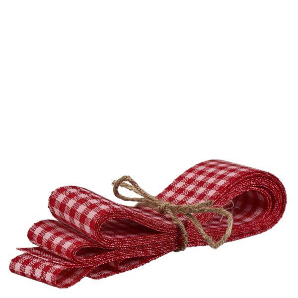 Nastro in tessuto rosso/bianco per decorazioni, 300 cm