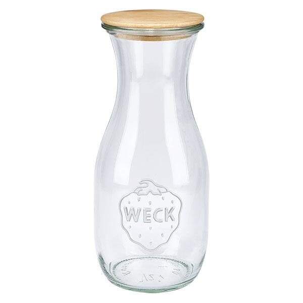 Bottiglia per succhi WECK RR60 da 530 ml con coperchio in legno