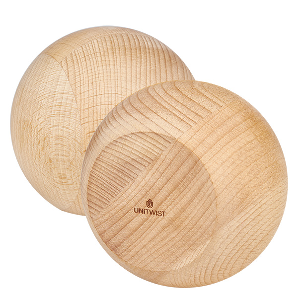 Bicchieri da 1500ml WECK RR100 con sfera in legno di faggio Tappo a sfera in legno di faggio per vaso WECK 1590ml RR100 - Primo piano delle venature e della finitura del legno naturale