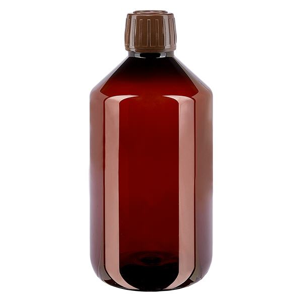 Bottiglia PET 500ml con tappo marrone OV Bottiglia PET 500ml con tappo marrone OV