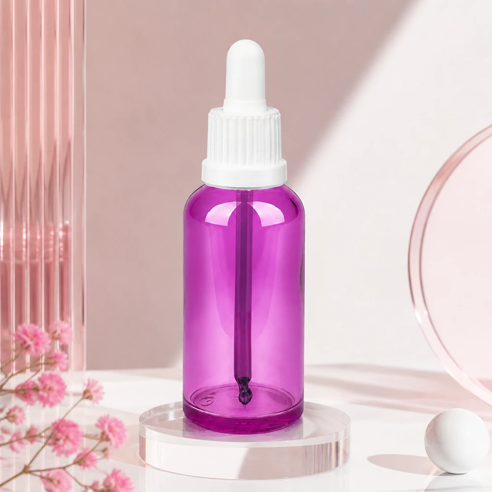 Bottiglia da 50ml con tappo a vite bianco Originality PurpleLine UT18/50 Flacone contagocce viola compatto da 50 ml, perfetto per i viaggi e gli spostamenti