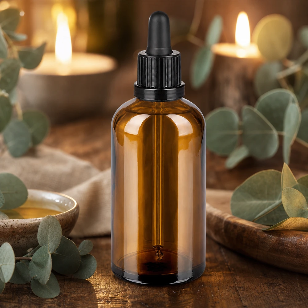 Flacone per pipetta da 100 ml nero OV BrownLine UT18/100 Flacone contagocce da 100 ml in vetro scuro con pipetta ergonomica per un'erogazione precisa