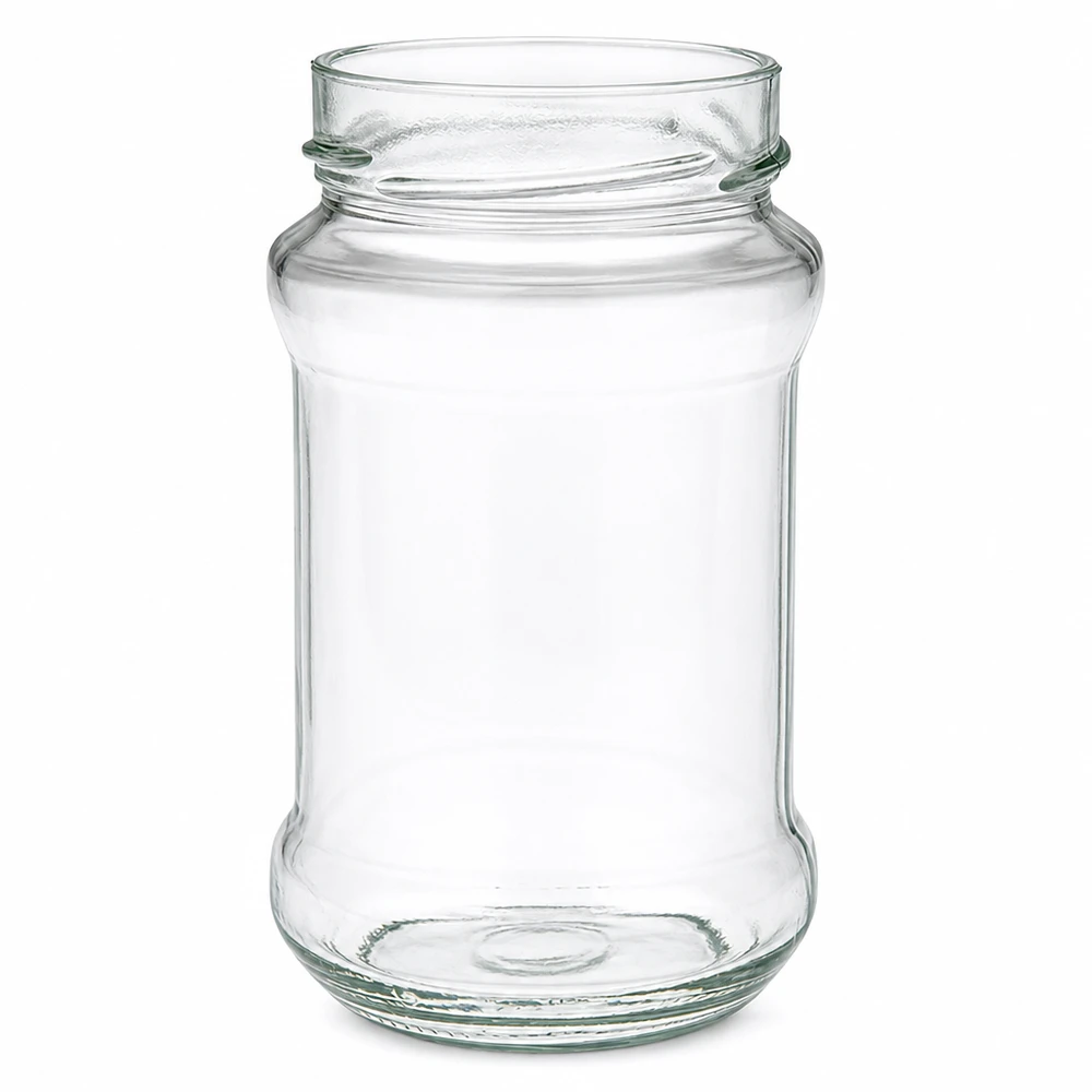 UNiTWIST Runda390 - Barattolo rotondo capacità 390ml TO66profondo UNiTWIST Runda390 vaso rotondo 390ml TO66 filettatura a vite vaso da conserva trasparente senza coperchio per conserve