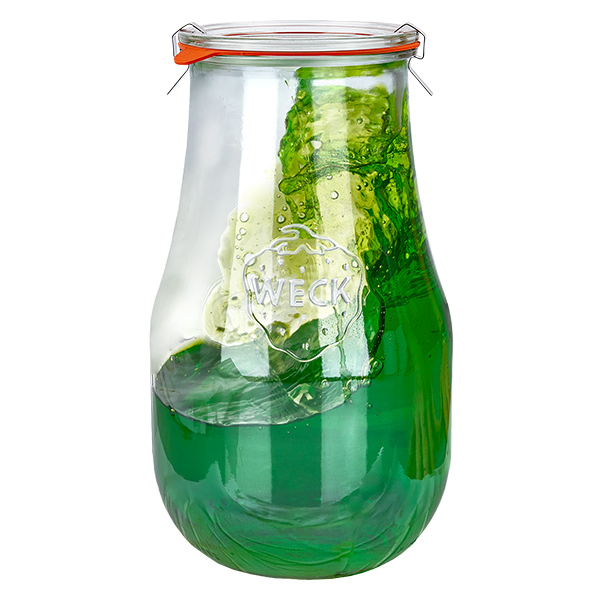 Set di 6 vasi a tulipano in vetro Weck da 2700 ml, tumbler da 2,5 L con 6 coperchi Set di 6 vasi a tulipano in vetro Weck da 2700 ml, tumbler da 2,5 L con 6 coperchi