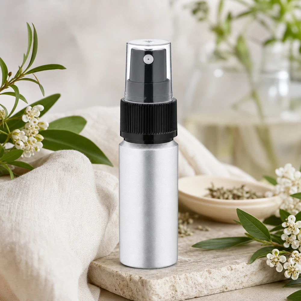 Elegante flacone atomizzatore in alluminio da 20 ml con rivestimento opaco per marchi cosmetici di lusso