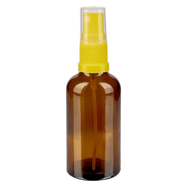 Flacone spray marrone da 50ml STD giallo/trasp. apoGlas