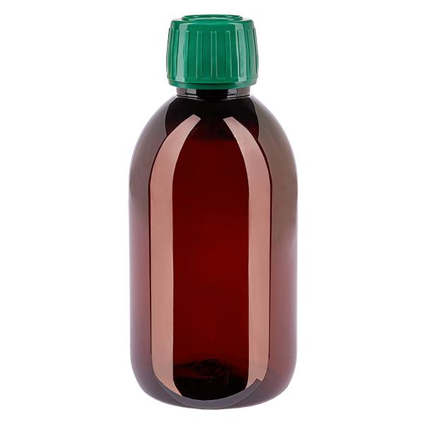 Bottiglia PET 250ml con tappo verde OV Bottiglia PET 250ml con tappo verde OV