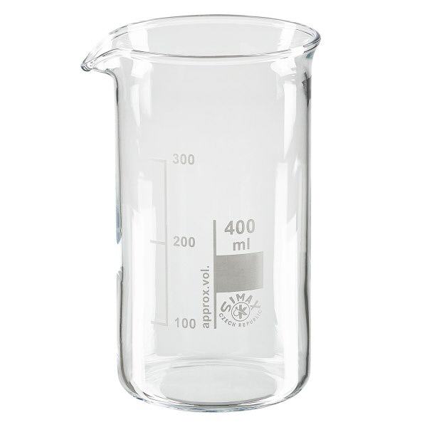 Bicchiere da 400 ml in vetro borosilicato, forma alta Bicchiere da 400 ml in vetro borosilicato, forma alta