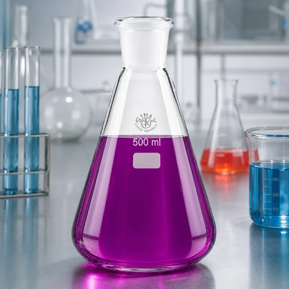 Beuta da 500 ml con giunto standard smerigliato (29/32) Pallone professionale in vetro da 500 ml con tappo in vetro smerigliato per processi di laboratorio sicuri