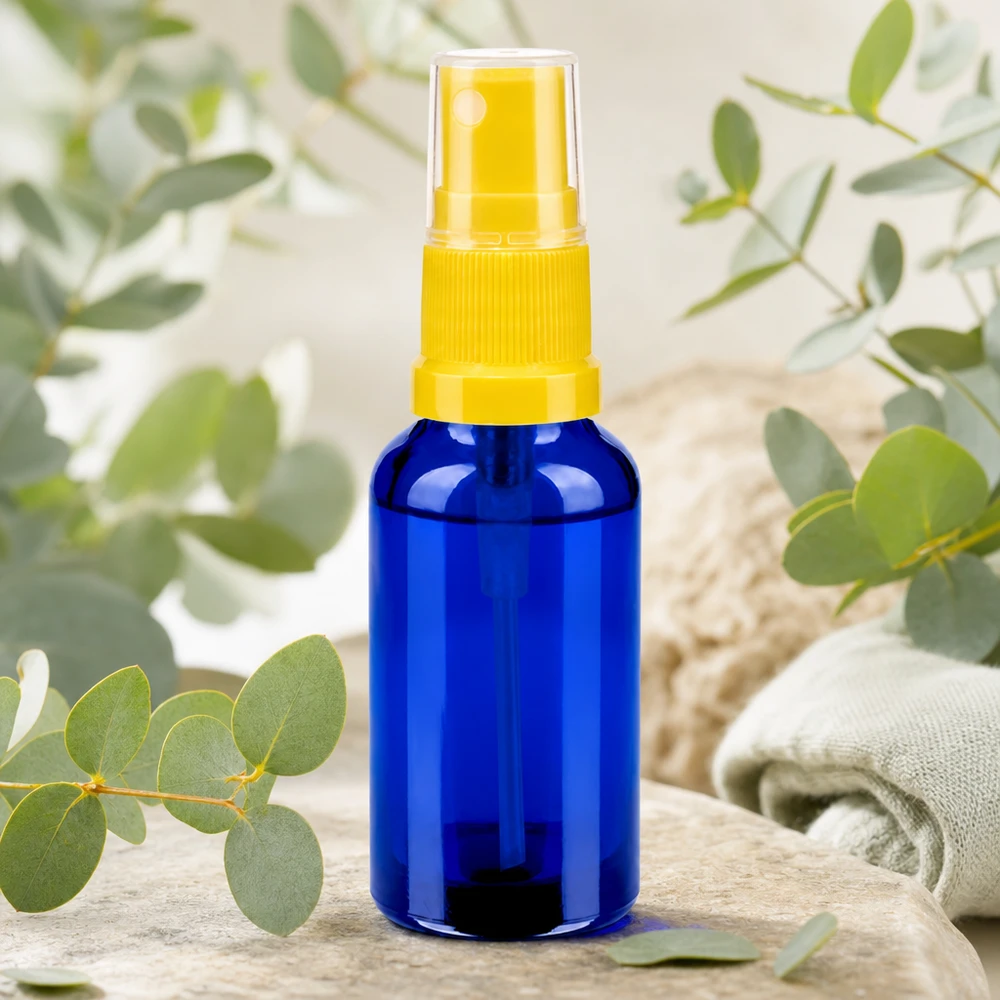 Flacone spray da 30 ml giallo/trasparente STD BlueLine UT18/30 Versatile flacone spray da 30 ml con sistema di nebulizzazione fine per una distribuzione uniforme