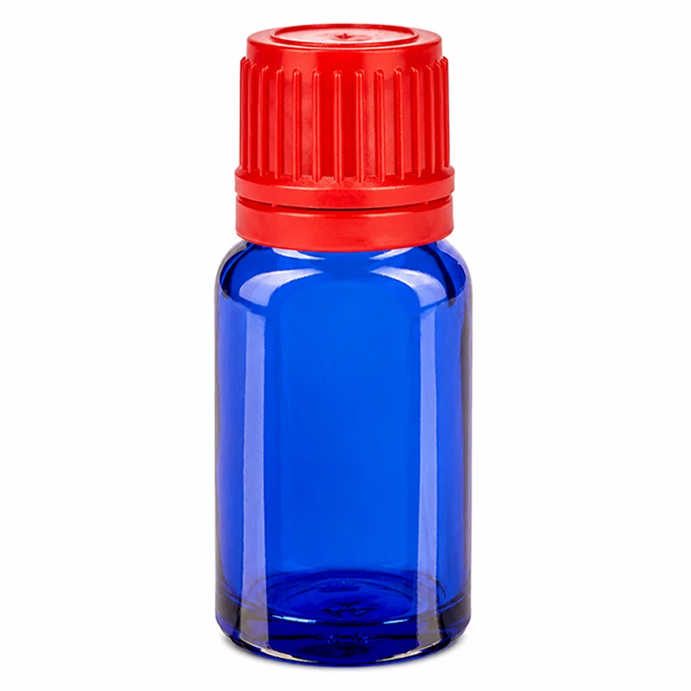 Flacone da 10ml 11mm SV rosso OV BlueLine UT18/10 Flacone SV compatto da 10 ml in blu brillante con tappo rosso a contrasto
