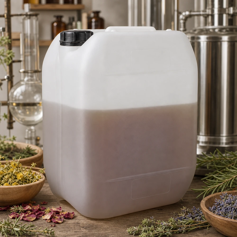 Tanica 10 litri con tappo a vite OV Tanica semitrasparente da 10 litri in materiale naturale, omologata UN, per fiori secchi ed erbe aromatiche
