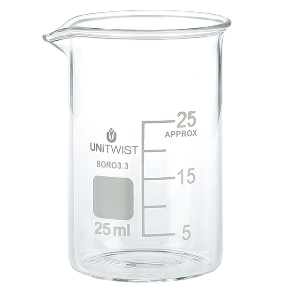 Bicchiere 25ml in borosilicato, a basso stampo UNiTWIST