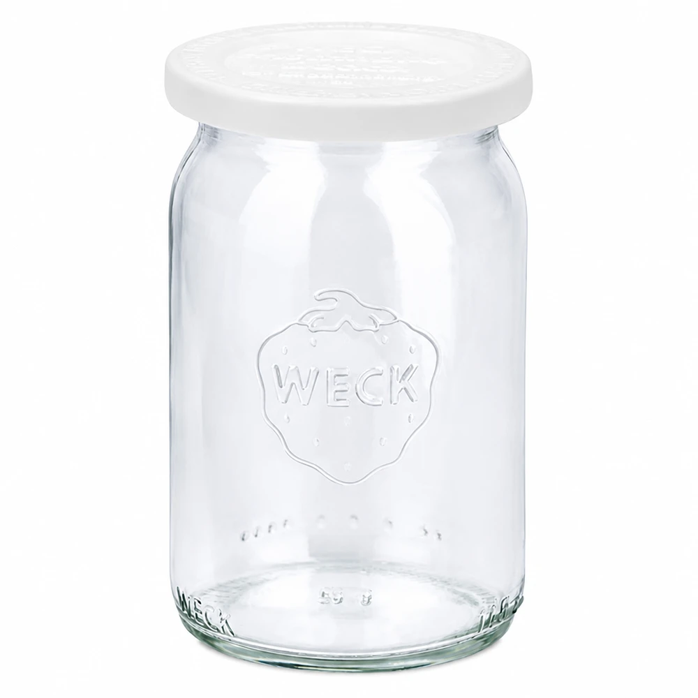 WECK barattolo cilindrico 145ml con coperchio bianco freshness RR40 barattolo per conserve vuoto trasparente