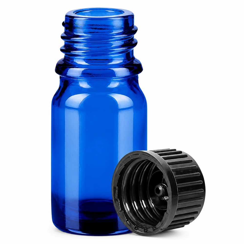 Bottiglia da 5ml 11mm SV nero STD BlueLine UT18/5 Flacone professionale da 5 ml della serie BlueLine con filettatura standard per applicazioni mediche