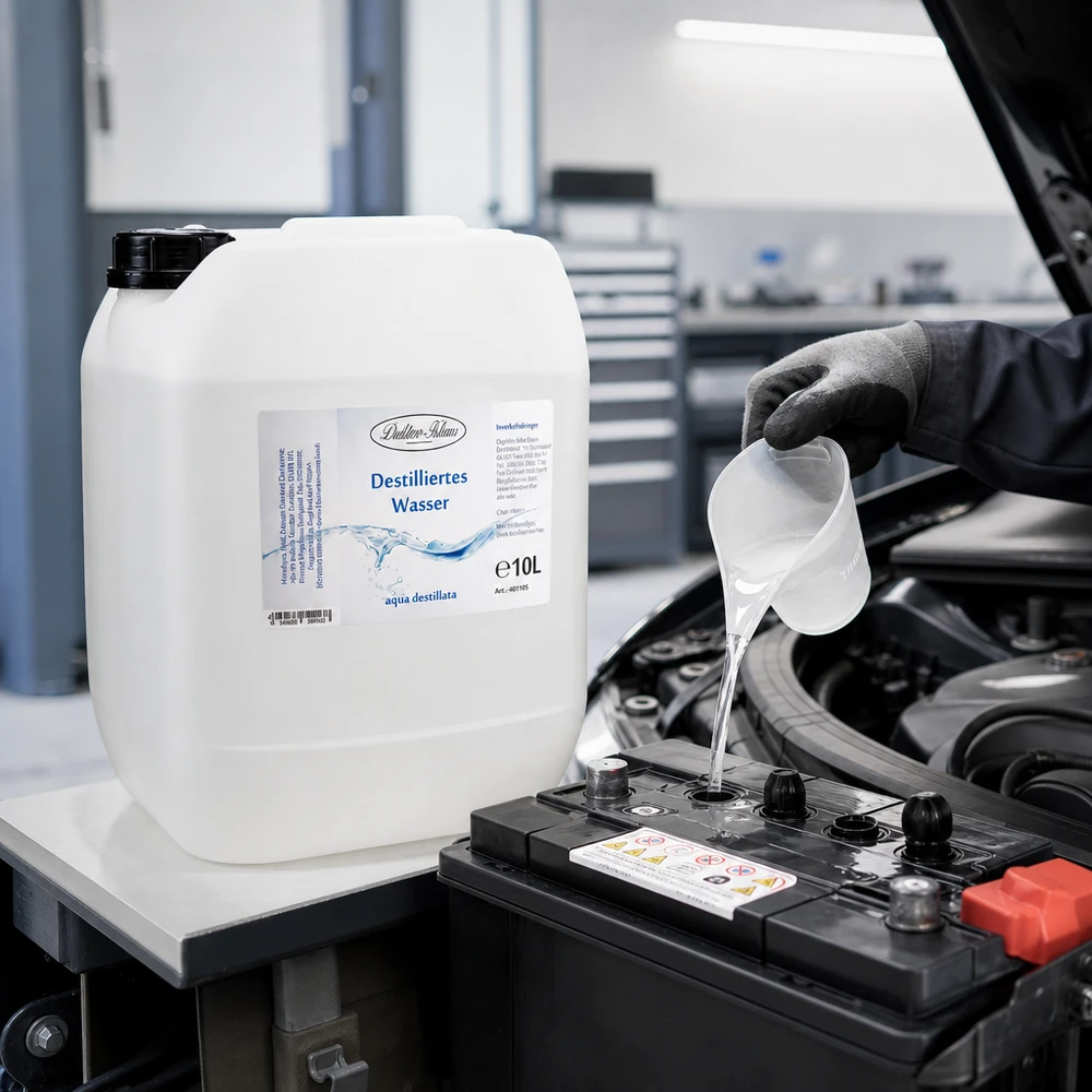 Acqua distillata 10L Doktor-Klaus Hochreines destilliertes Wasser Doktor-Klaus 10L für Kühlsysteme und Batteriewartung im Auto