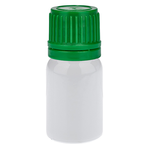 Flacone da 5 ml con tappo a vite da 11 mm verde, tappo di sicurezza WhiteLine UT18/5