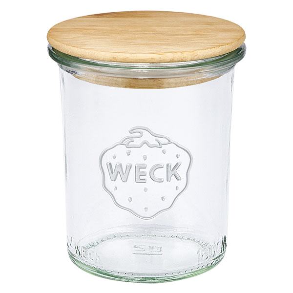 Bicchieri WECK RR60 da 160 ml con coperchio in legno