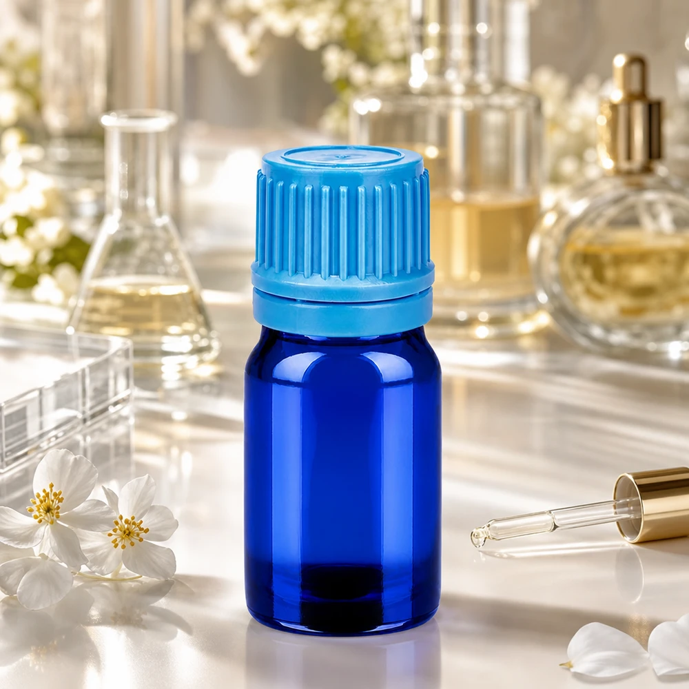 Bottiglia da 5ml 11mm SV blu OV BlueLine UT18/5 Flacone in vetro soffiato a bocca da 5 ml con superficie opaca per prodotti cosmetici di alta qualità