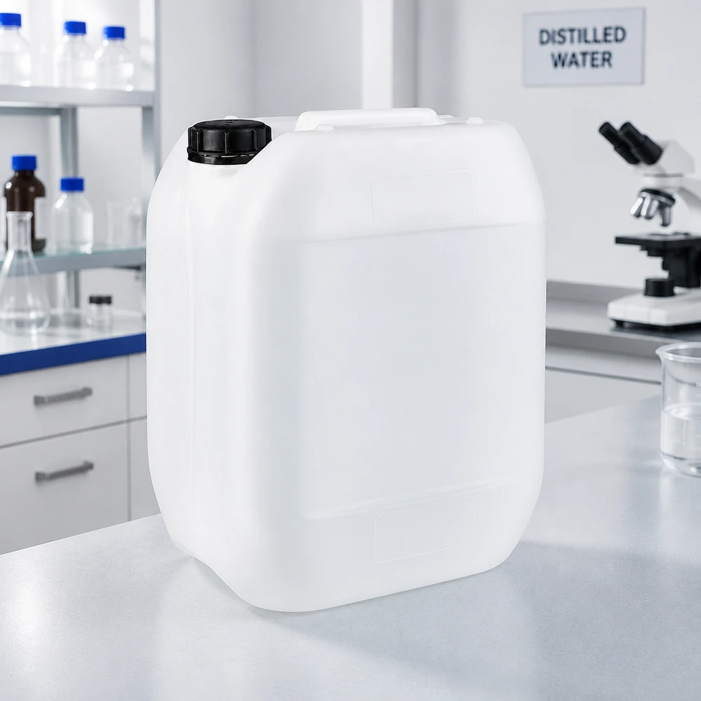 Tanica 10 litri con tappo a vite OV Contenitore da laboratorio da 10 L in HDPE per acqua distillata ad uso scientifico