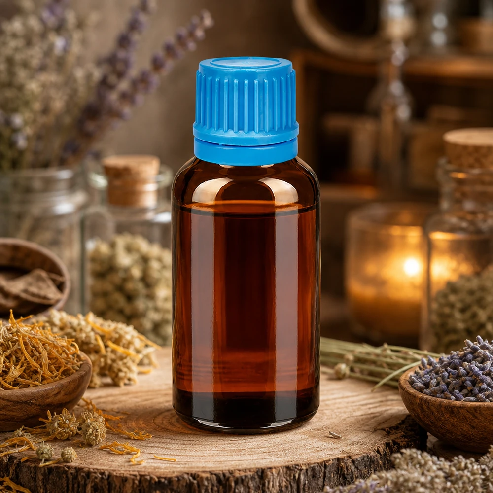 Bottiglia da 30ml 11mm SV blu OV BrownLine UT18/30 Bottiglia in vetro ambrato da 30 ml con tappo blu a prova di bambino per oli terapeutici
