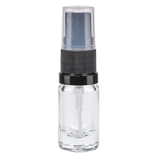 Flacone spray trasparente da 5 ml STD nero/trasp. apoGlas