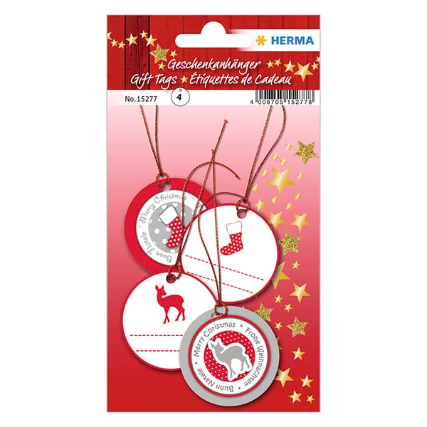 Ciondolo cerbiatto rosso (4 pezzi) con brillantini 3D